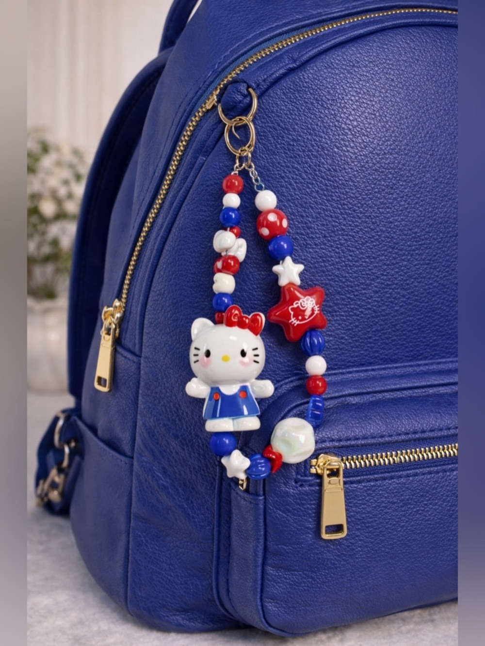 Cute Hello Kitty Beaded Keychain/Purse or Cellphone Chain